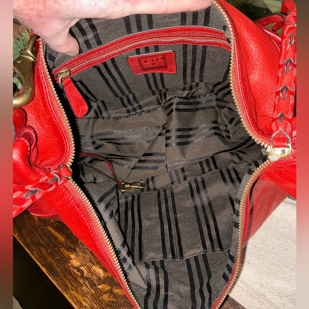 NWOT Frye Jenny Leather Slouch Hobo Shoulder Bag Burnt Red Hangtag Retail $428 - Picture 11 of 14